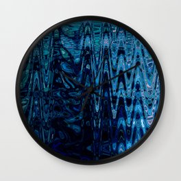Blue Surreal Zigzag Pattern Wall Clock