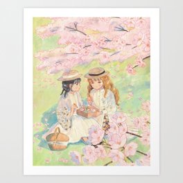 Sakura and Wagashi Art Print