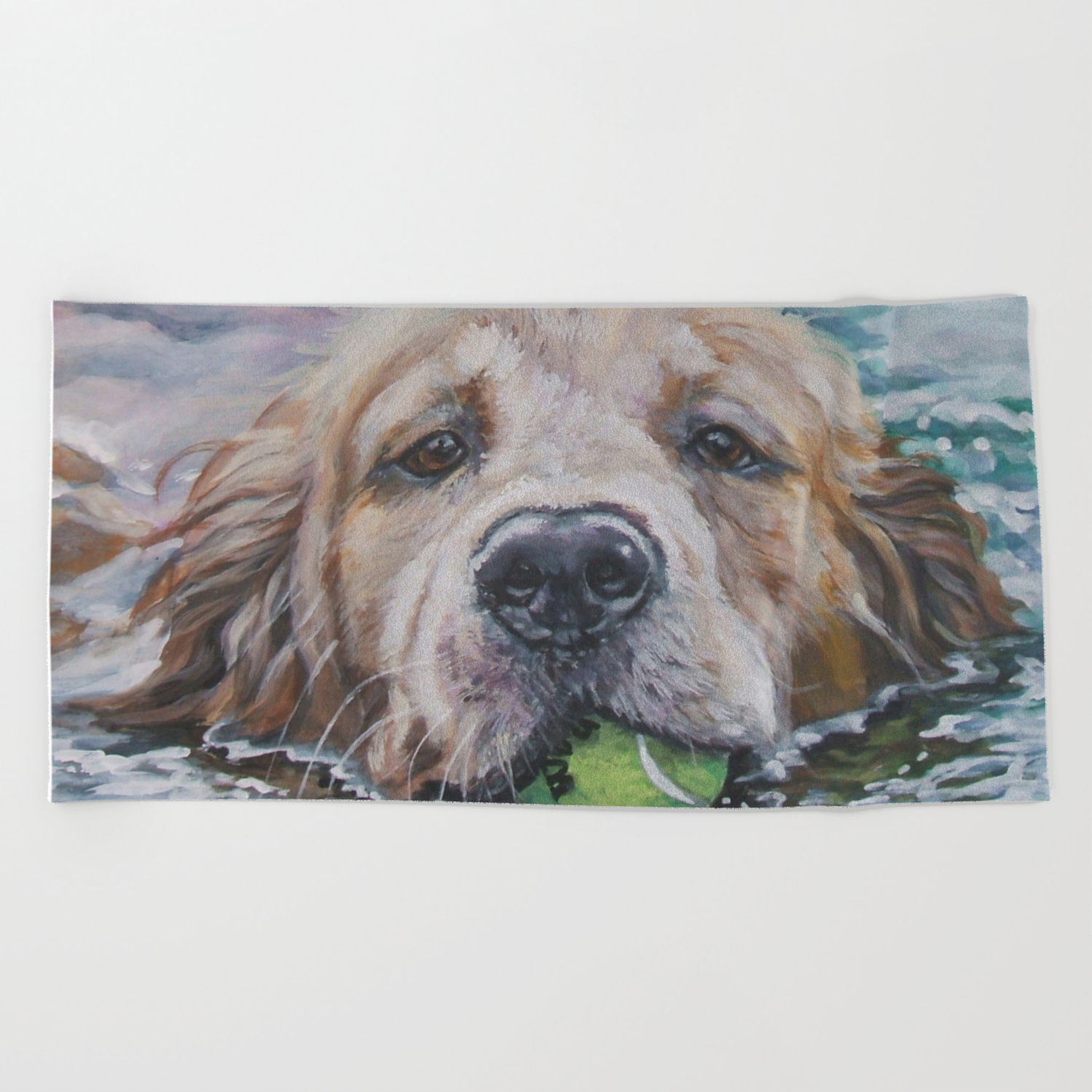 Golden Retriever Dog Portrait Painting By L A Shepard Fine Art