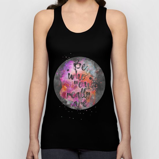 Be who you really are watercolor lettering quote Unisex Tank Top