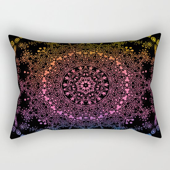 Harlequin Fantasy Mandala Rectangular Pillow