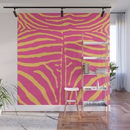 Zebra Wild Animal Print 268 Pink and Yellow Wall Mural
