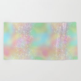 Pretty Rainbow Holographic Glitter Beach Towel