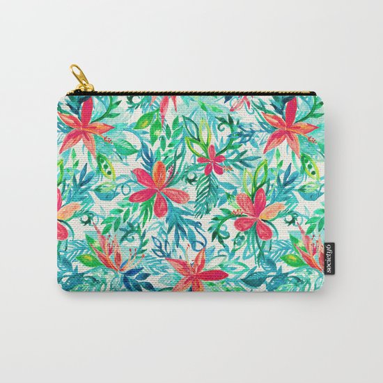 Paradise Floral - a watercolor pattern Carry-All Pouch