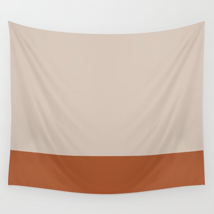 Minimalist Solid Color Block 1 in Putty and Clay Wall Tapestry