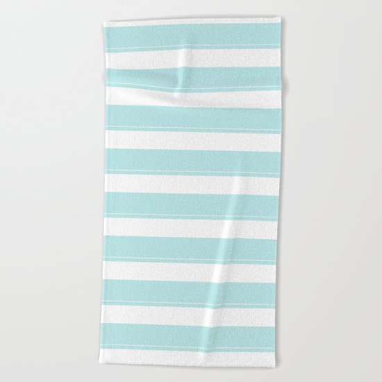 Striped 2 - turquoise stripes on white - #Society6 Beach Towel