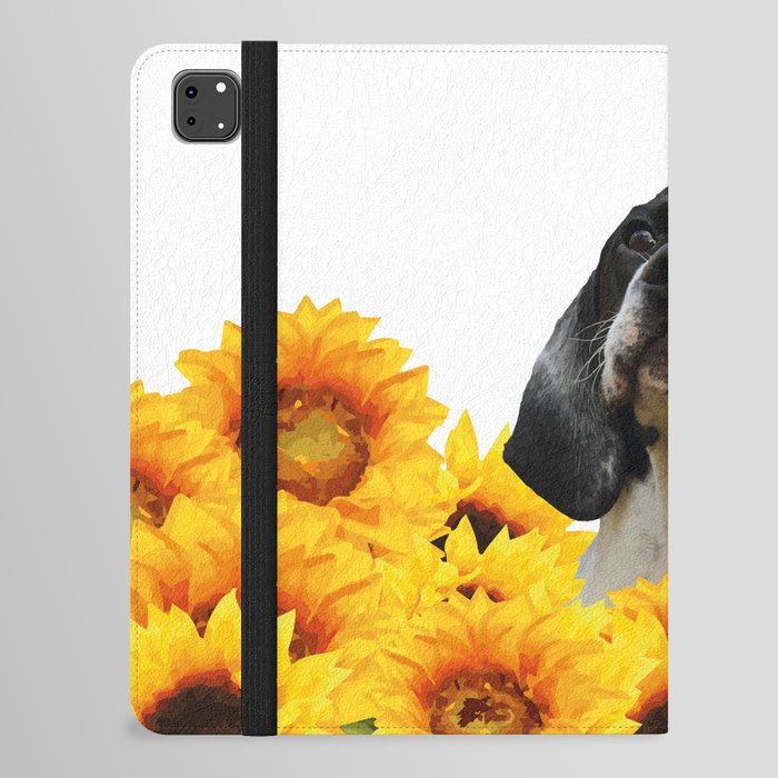 Pointer Dog Sunflower Field iPad Folio Case