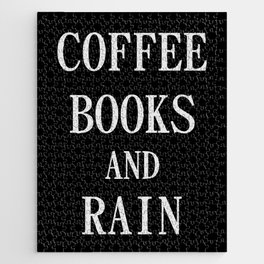 Coffee Books and Rain Jigsaw Puzzle