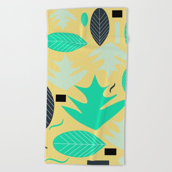 Leaf shapes Beach Towel