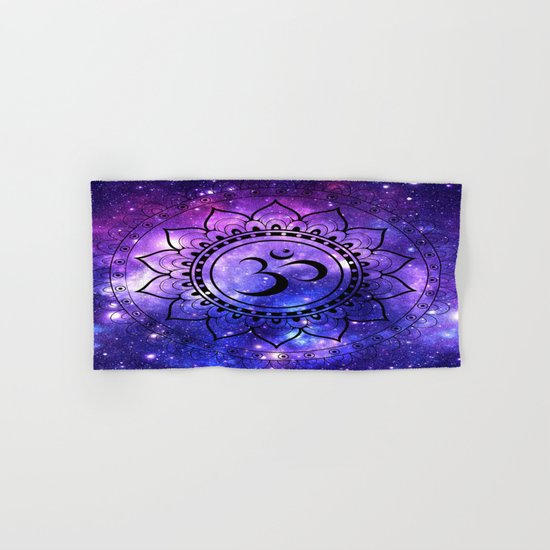 Om Mandala: Purple Blue Galaxy Hand & Bath Towel