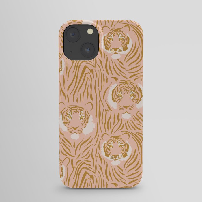 Tigers in Blush + Gold iPhone Case