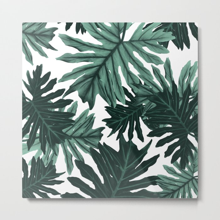 Philo Hope - Tropical Jungle Leaves Pattern #6 #tropical #decor #art #society6 Metal Print