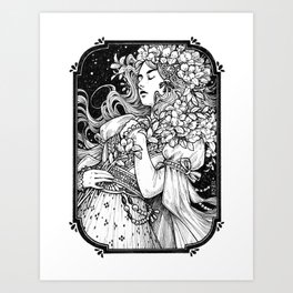 Ink Sleeping Beauty Art Print