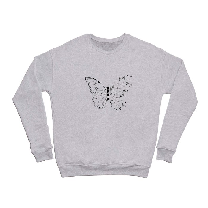 Flower Butterfly with Sakura Crewneck Sweatshirt