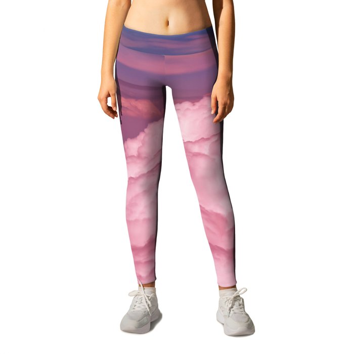 Pink Cotton Candy Clouds Leggings