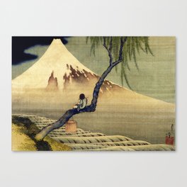 Katsushika Hokusai Boy Viewing Mount Fuji Canvas Print