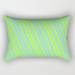 [ Thumbnail: Light Green & Light Sky Blue Colored Lines/Stripes Pattern Rectangular Pillow ]
