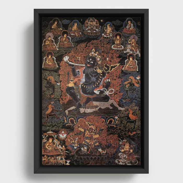 Mahakala Buddhist Protector Brahmarupa Brahmin Form 1700s Framed Canvas