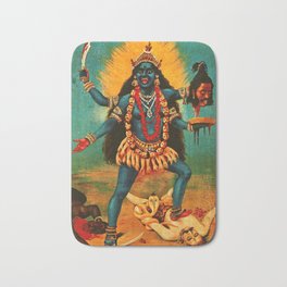 Kali Goddess Hindu art Bath Mat | Painting, Vintage, Myth, Pagan, Tantra, Esoteric, Mythology, Parvati, Shiva, Paganism 