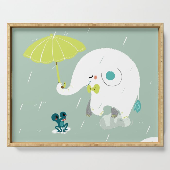 Rainy Elephant Serving Tray