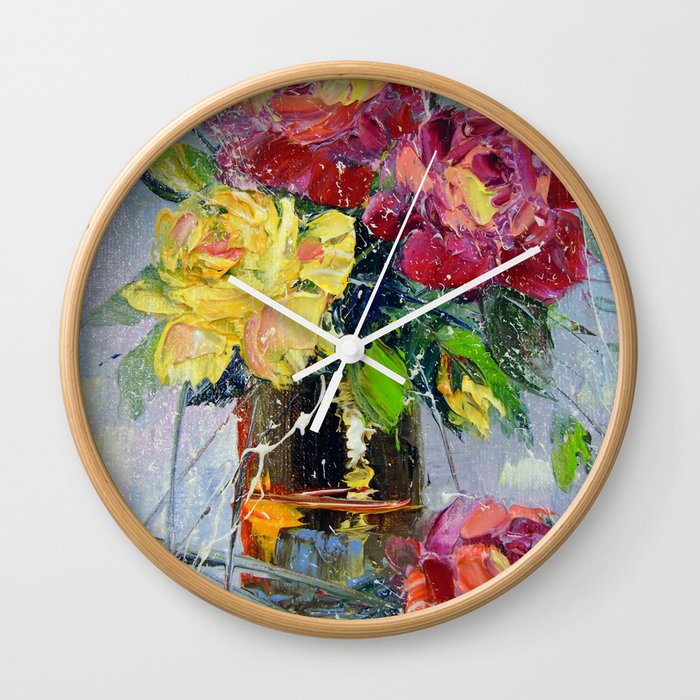Roses Wall Clock