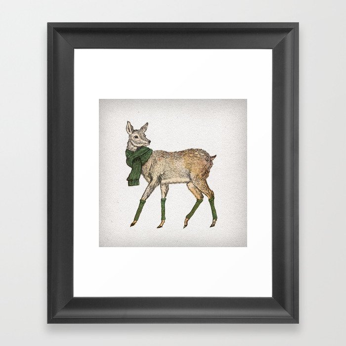 Winter Deer Framed Art Print