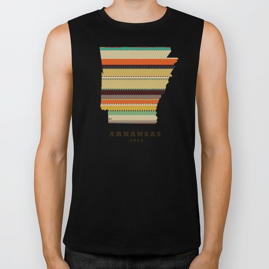 Arkansas state map Biker Tank
