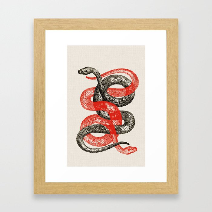 Twin Snakes Framed Art Print