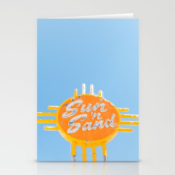 Sun 'n Sand - Vintage Sign Travel Photography Stationery Cards