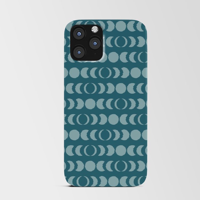Moon Phases Blue iPhone Card Case