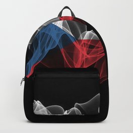 Czech Republic Smoke Flag on Black Background, Czech Republic flag Backpack