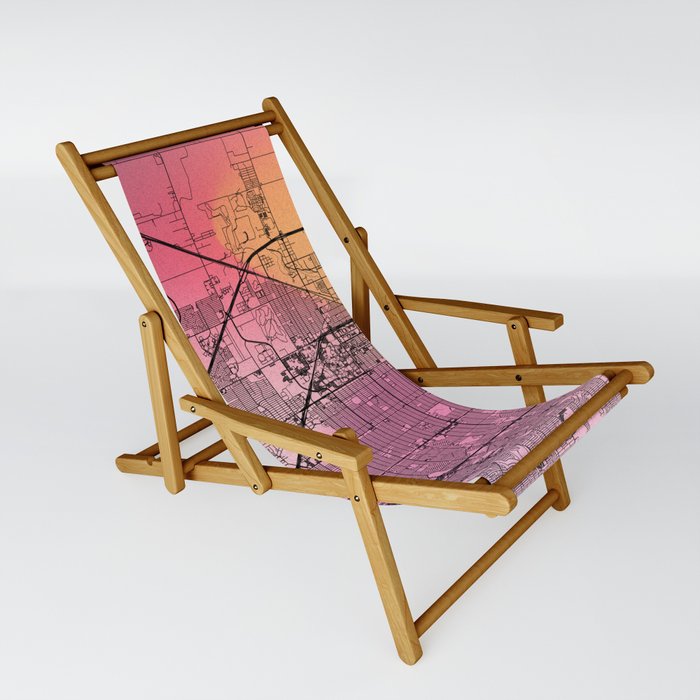 Lubbock, USA - Colorful City Map Sling Chair