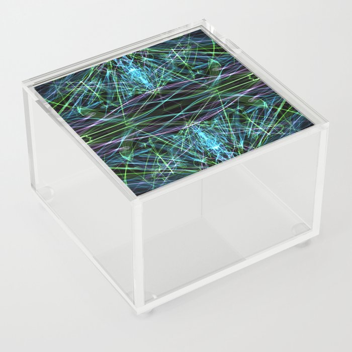 Liquid Light Series 64 ~ Colorful Abstract Fractal Pattern Acrylic Box