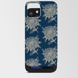 Elegant Flowers Floral Nature Blue Beige iPhone Card Case