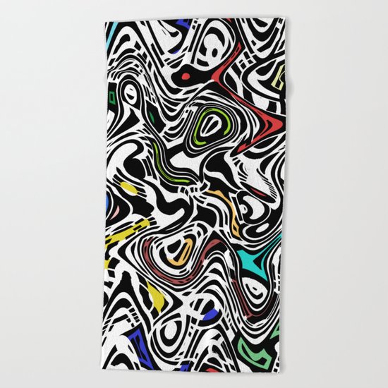 Trippy Urban Cat Beach Towel