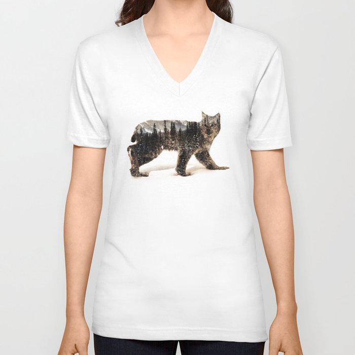 Arctic Lynx V Neck T Shirt