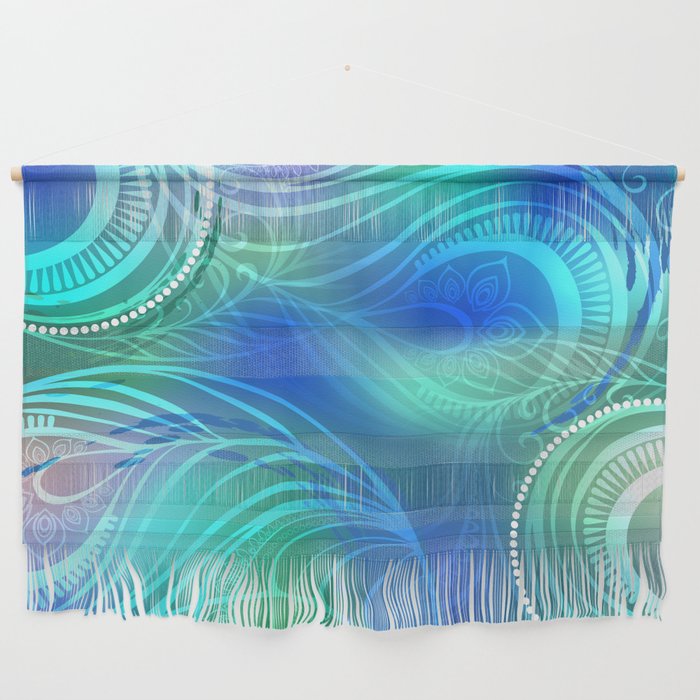 Iridescent Peacock Background Wall Hanging
