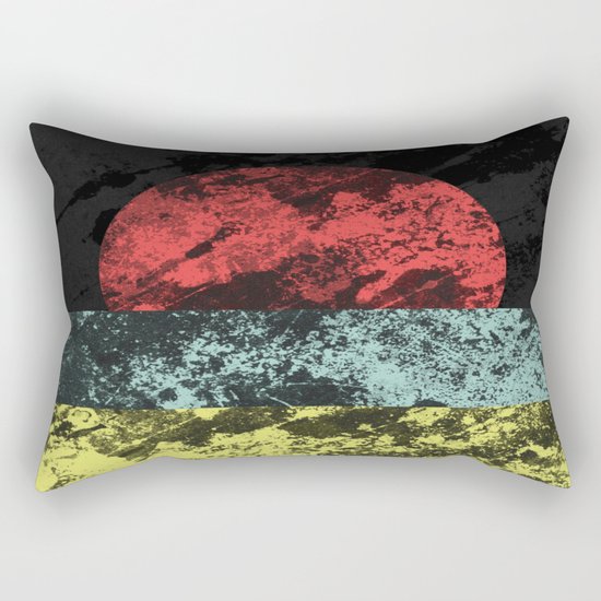 Sunset Beach - Abstract, marble effect, geometric painting Rectangular Pillow