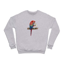 "Macawfee in the Morning" - Parrot with Coffee Crewneck Sweatshirt