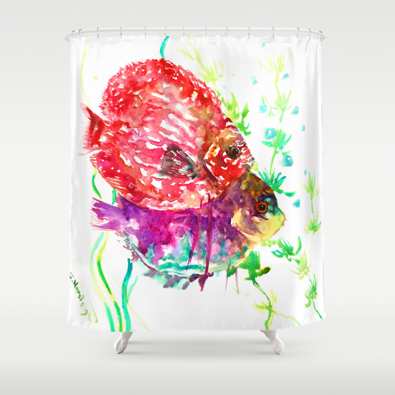 Red Purple Aquatic Colorful Fish Design Aquarium Discus Shower