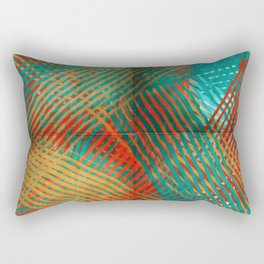 Red and Turquoise Southwestern Weave Rectangular Pillow