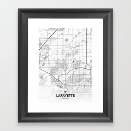 Lafayette, Colorado, United States - Light City Map Framed Art Print