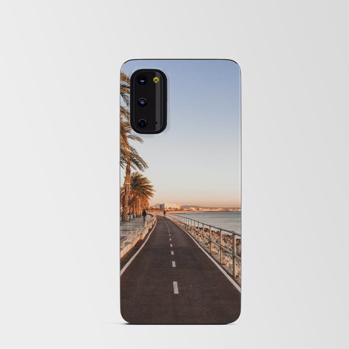 Spain Photography - Beautiful Sidewalk By The Sea Android Card Case