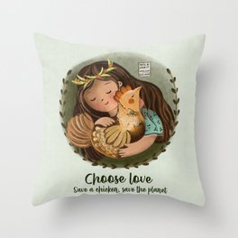 VEGAN CHOOSE LOVE Throw Pillow