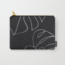 II White Over Black Abstract Line Art Carry-All Pouch