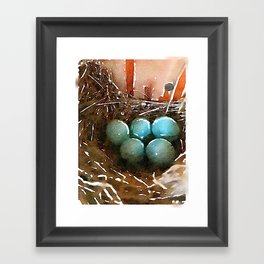 Bluebird Nest Framed Art Print