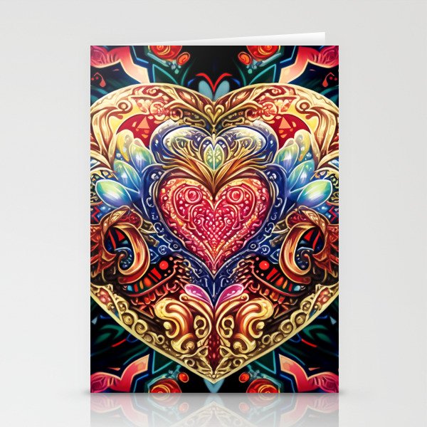Groovy "Trippy Hippie" hearts and valentines Stationery Cards