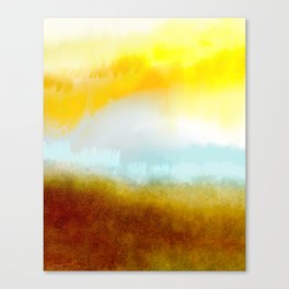 Teal, Yellow and Gold Abstract Canvas Print