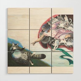 Creation Of The Cat Wood Wall Art