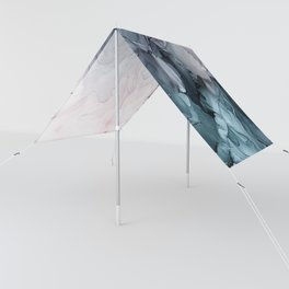 Blush and Payne's Grey Flowing Abstract Painting Sun Shade